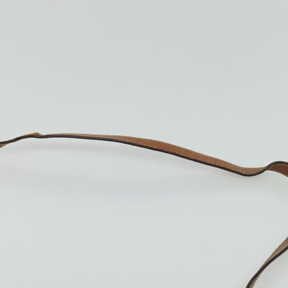 CELINE Macadam Canvas Shoulder Bag PVC Leather Brown Gold Auth 132689