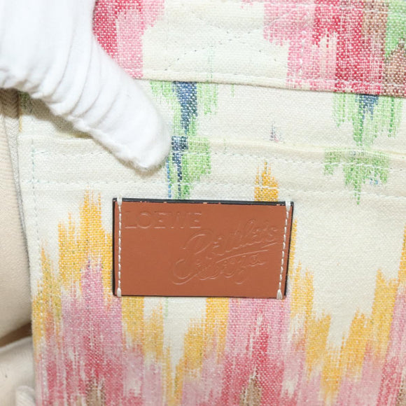 LOEWE Anagram Paula's Ibiza Tote Bag Canvas Multicolor Auth 132697