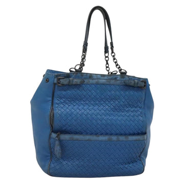 BOTTEGA VENETA INTRECCIATO Tote Bag Leather embossed Blue Auth 132702