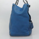 BOTTEGA VENETA INTRECCIATO Tote Bag Leather embossed Blue Auth 132702-4