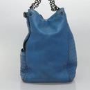 BOTTEGA VENETA INTRECCIATO Tote Bag Leather embossed Blue Auth 132702-5