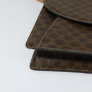 CELINE Macadam Canvas Shoulder Bag PVC Leather Brown Gold Auth 132703-10