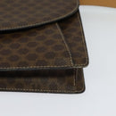 CELINE Macadam Canvas Shoulder Bag PVC Leather Brown Gold Auth 132703-11