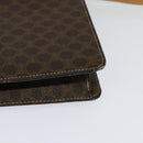 CELINE Macadam Canvas Shoulder Bag PVC Leather Brown Gold Auth 132703-13