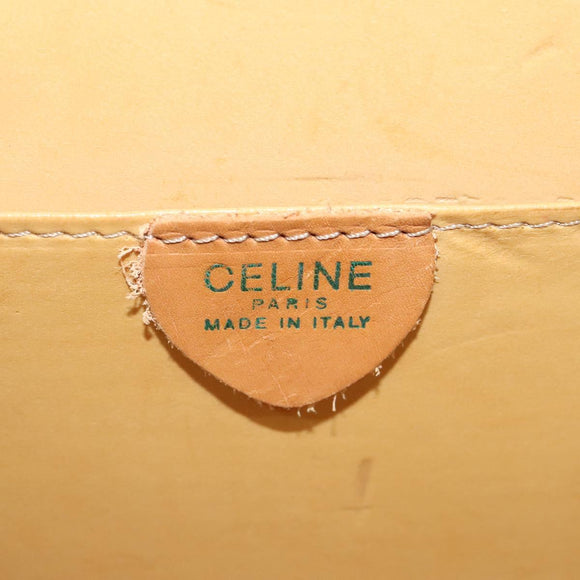 CELINE Macadam Canvas Shoulder Bag PVC Leather Brown Gold Auth 132703