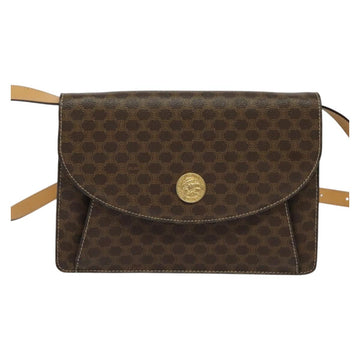 CELINE Macadam Canvas Shoulder Bag PVC Leather Brown Gold Auth 132703 - 0