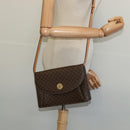 CELINE Macadam Canvas Shoulder Bag PVC Leather Brown Gold Auth 132703-22