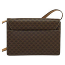 CELINE Macadam Canvas Shoulder Bag PVC Leather Brown Gold Auth 132703-3