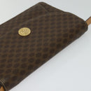 CELINE Macadam Canvas Shoulder Bag PVC Leather Brown Gold Auth 132703-6