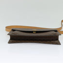 CELINE Macadam Canvas Shoulder Bag PVC Leather Brown Gold Auth 132703-9