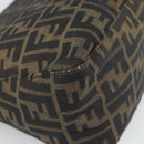 FENDI Zucca Canvas Mamma Baguette Shoulder Bag Black Brown Silver Auth 132708-16