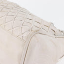 CHANEL Chain Hand Bag Leather White Silver CC Auth 132723-16