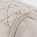 CHANEL Chain Hand Bag Leather White Silver CC Auth 132723-17