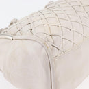 CHANEL Chain Hand Bag Leather White Silver CC Auth 132723-9