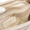 CHANEL Chain Hand Bag Leather White Silver CC Auth 132723-19