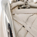 CHANEL Chain Hand Bag Leather White Silver CC Auth 132723-7