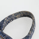 PRADA Canapa GM Hand Bag Canvas Blue Gold Auth 132724-14