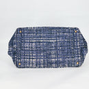 PRADA Canapa GM Hand Bag Canvas Blue Gold Auth 132724-7