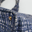 PRADA Canapa GM Hand Bag Canvas Blue Gold Auth 132724-17