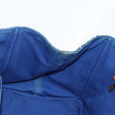 PRADA Canapa GM Hand Bag Canvas Blue Gold Auth 132724-19