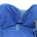 PRADA Canapa GM Hand Bag Canvas Blue Gold Auth 132724-20