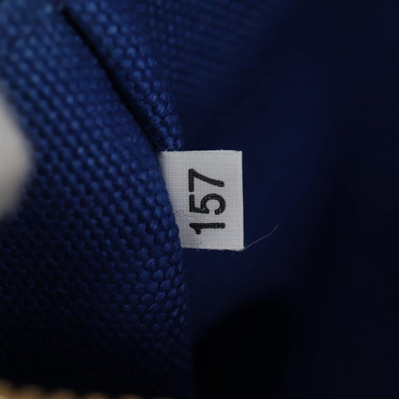 PRADA Canapa GM Hand Bag Canvas Blue Gold Auth 132724