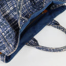 PRADA Canapa GM Hand Bag Canvas Blue Gold Auth 132724-8