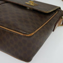 CELINE Macadam Canvas Shoulder Bag PVC Leather Brown Gold Auth 132726-14