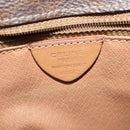 CELINE Macadam Canvas Shoulder Bag PVC Leather Brown Gold Auth 132726-12