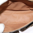 CELINE Macadam Canvas Shoulder Bag PVC Leather Brown Gold Auth 132726-11