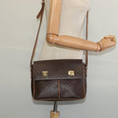CELINE Macadam Canvas Shoulder Bag PVC Leather Brown Gold Auth 132726-22