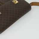 CELINE Macadam Canvas Shoulder Bag PVC Leather Brown Gold Auth 132726-6