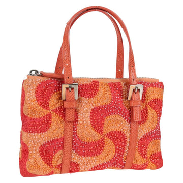 FENDI Hand Bag beads Red Auth 132731V