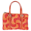 FENDI Hand Bag beads Red Auth 132731V-13