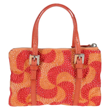 FENDI Hand Bag beads Red Auth 132731V - 0