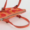 FENDI Hand Bag beads Red Auth 132731V-6
