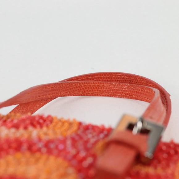 FENDI Hand Bag beads Red Auth 132731V