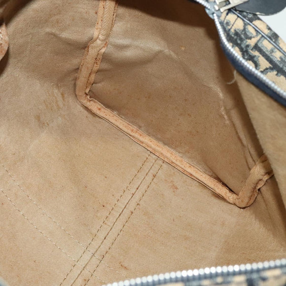 Christian Dior Trotter Canvas Hand Bag Navy Silver Auth 132732