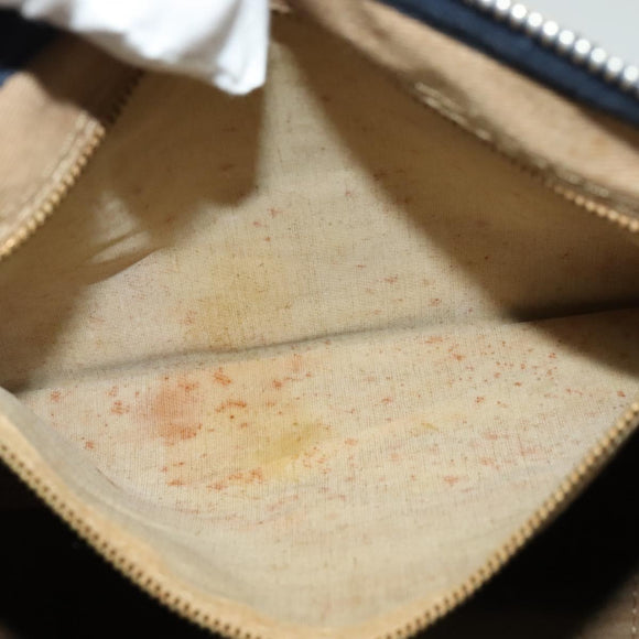 Christian Dior Trotter Canvas Hand Bag Navy Silver Auth 132732