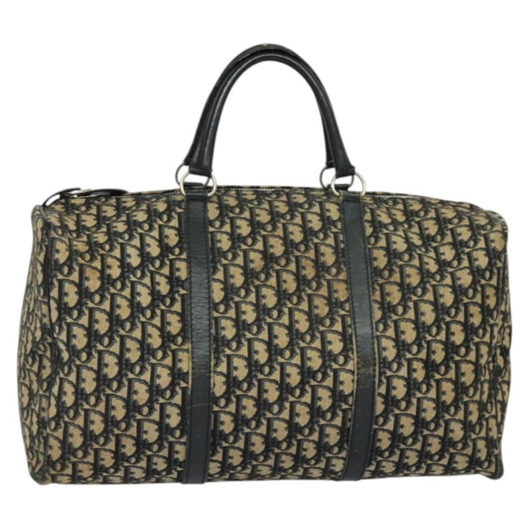 Christian Dior Trotter Canvas Hand Bag Navy Silver Auth 132732