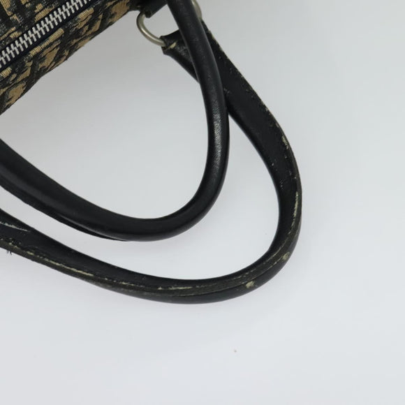 Christian Dior Trotter Canvas Hand Bag Navy Silver Auth 132732