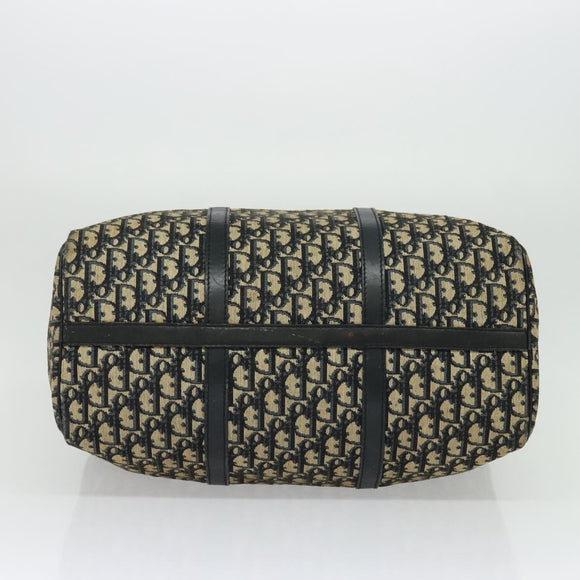 Christian Dior Trotter Canvas Hand Bag Navy Silver Auth 132732