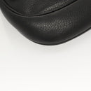 PRADA Chain Shoulder Bag Leather Black Gold Auth 132747V-15