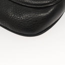 PRADA Chain Shoulder Bag Leather Black Gold Auth 132747V-16