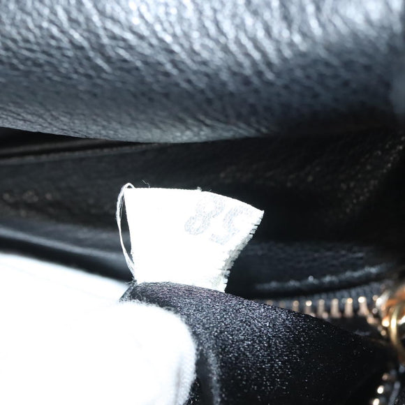 PRADA Chain Shoulder Bag Leather Black Gold Auth 132747V