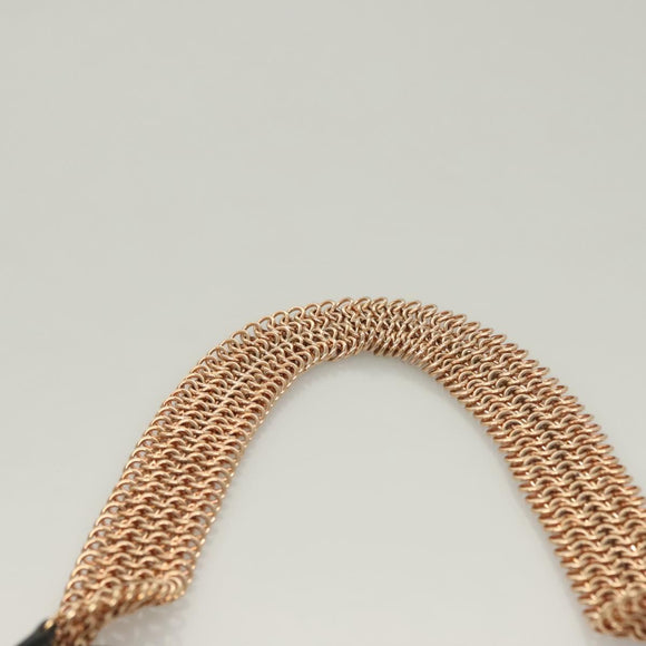 PRADA Chain Shoulder Bag Leather Black Gold Auth 132747V