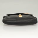 PRADA Chain Shoulder Bag Leather Black Gold Auth 132747V-5