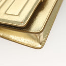 FENDI Chain Wallet Leather Gold Auth 132749-8