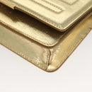 FENDI Chain Wallet Leather Gold Auth 132749-15