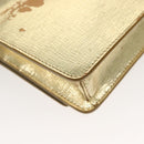 FENDI Chain Wallet Leather Gold Auth 132749-16